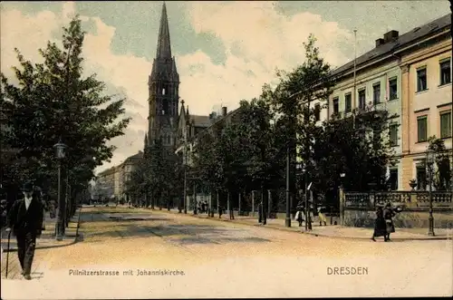 Ak Dresden Altstadt Pirnaische Vorstadt, Pillnitzer Straße, Johanniskirche