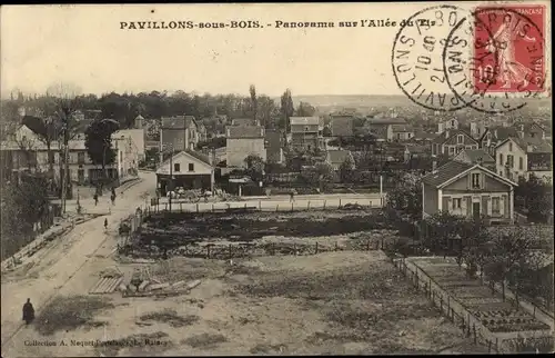 Ak Pavillons sous Bois Seine-Saint-Denis, Panorama sur l'Allee du Tir