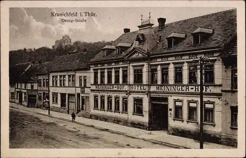 Ak Kranichfeld in Thüringen, Georg-Straße, Hotel Meininger Hof