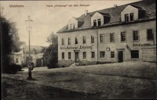 Ak Waldheim in Sachsen, Hotel Erholung vor dem Abbruch