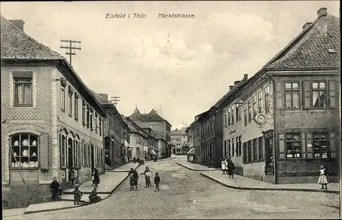 Ak Eisfeld in Thüringen, Marktstraße, Geschäfte