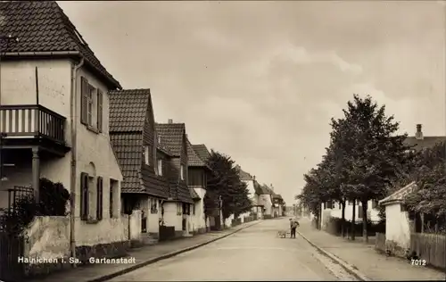 Ak Hainichen in Sachsen, Gartenstadt, Straßenpartie