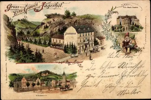 Litho Bergisch Gladbach, Gasthaus Jägerhof, Villa Maria Zanders, Zwerge