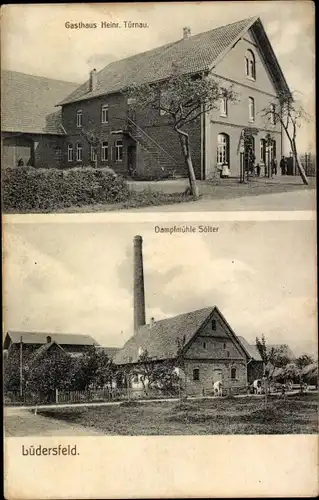 Ak Lüdersfeld Schaumburg Niedersachsen, Gasthaus Heinr. Türnau, Dampfmühle Sölter