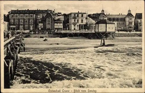 Ak Selenogradsk Ostseebad Cranz Ostpreußen, Blick vom Seesteg