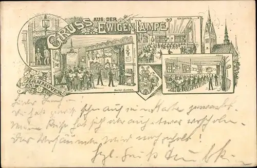 Litho Hannover in Niedersachsen, Gasthaus Ewige Lampe
