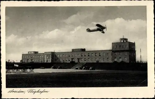 Ak Dresden Nord Klotzsche, Flughafen, Doppeldecker