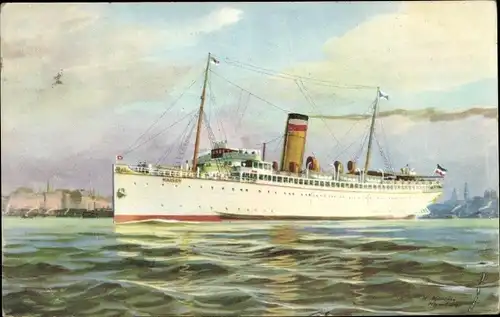 Künstler Ak Hapag Seebäderdienst, Dampfer Kaiser, Turbinenschnelldampfer