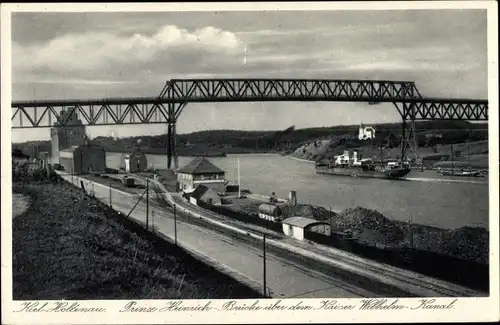Ak Holtenau Kiel, Kaiser Wilhelm Kanal, Prinz Heinrich Brücke
