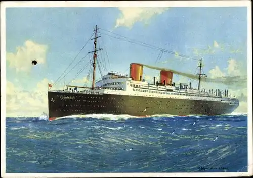 Künstler Ak Dampfschiff Columbus, Norddeutscher Lloyd Bremen