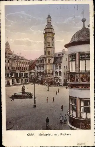 Ak Gera in Thüringen, Marktplatz, Rathaus
