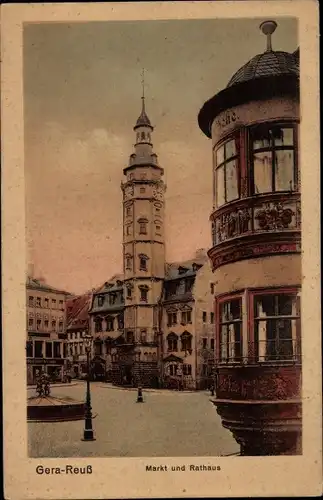 Ak Gera in Thüringen, Markt und Rathaus