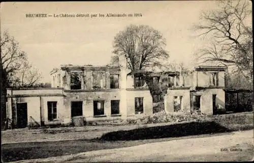 Ak Aisne, Burg 1914 von den Deutschen zerstört