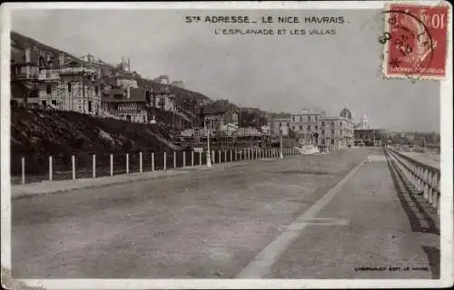 Ak Sainte Adresse Seine Maritime, Nice Havrais, Promenade, Villen