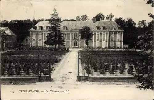 Ak Criel Plage Seine Martime, vue générale du Château