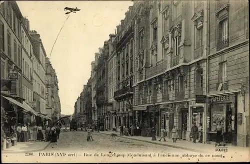 Ak Paris XVI, Rue de Longchamp