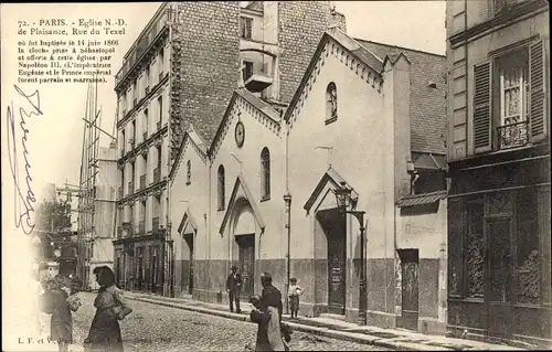 Ak Paris XIV., Kirche Unserer Lieben Frau von Plaisance, Rue du Texel