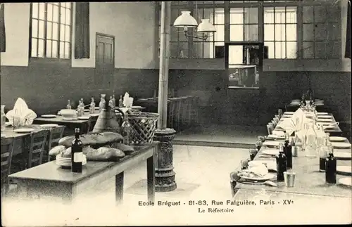 Ak Paris XV Vaugirard, Breguet-Schule, 81-83 Rue Falguiere, das Refektorium