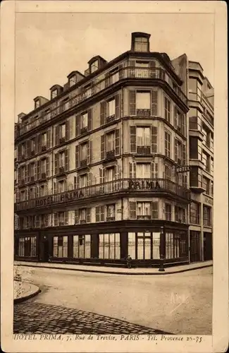 Ak Paris X., Hotel Prima, 7, Rue de Trevise