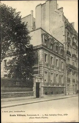 Ak Paris XVI., Villiers School, 7, Rue Adolphe-Yvon