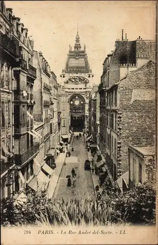 Ak Paris XVIII., Rue Andre-del-Sarte