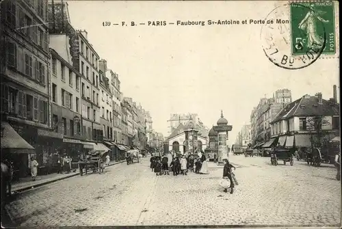 Ak Paris XI., Faubourg Saint-Antoine, Porte de Montreuil