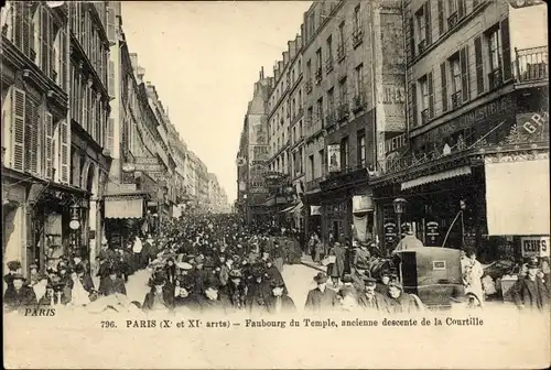 Ak Paris XI., Faubourg du Temple