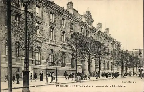 Ak Paris XI., Lycée Voltaire, Avenue de la République