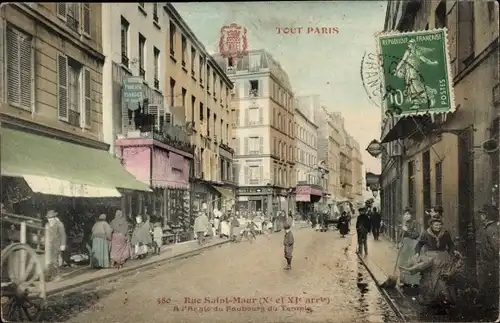 Ak Paris XI., Rue Saint-Maur, Faubourg du Temple