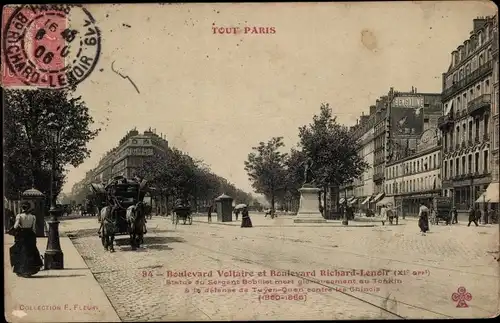 Ak Paris XI., Boulevard Voltaire, Boulevard Richard-Lenoir