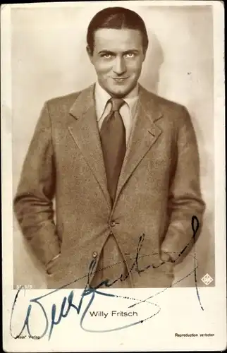Ak Schauspieler Willy Fritsch, Portrait, Autogramm