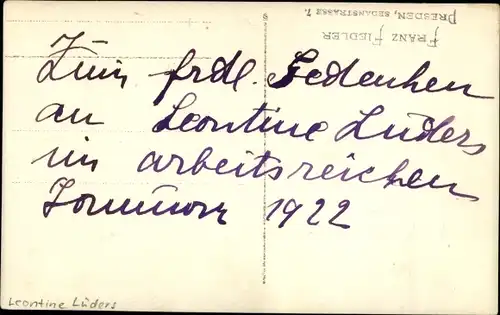 Ak Schauspielerin Leontine Lüders, Portrait, Autogramm