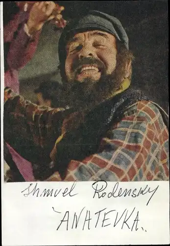 Foto Schauspieler Shmuel Rodensky, Portrait, Anatevka, Autogramm