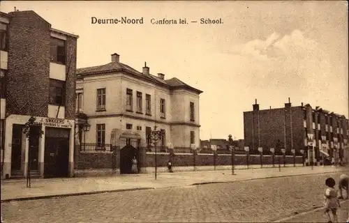 Ak Deurne Antwerpen Flandern, Schule