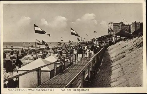 Ak Westerland auf Sylt, Auf der Trampelbahn