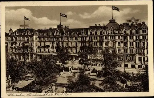 Ak Wiesbaden in Hessen, Frontansicht des Hotel Rose