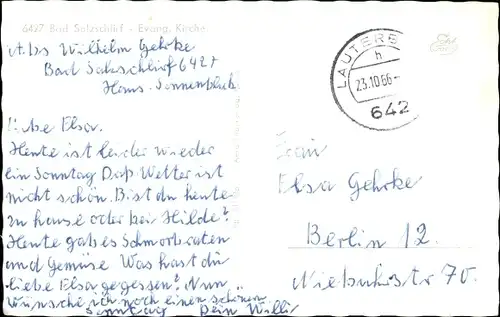 Ak Bad Salzschlirf in Hessen, ev. Kirche