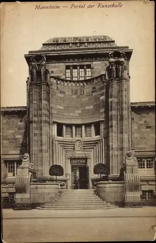 Ak Mannheim in Baden, Portal der Kunsthalle