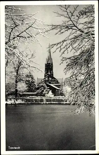 Ak Tostedt in Niedersachsen, Kirche, Winter