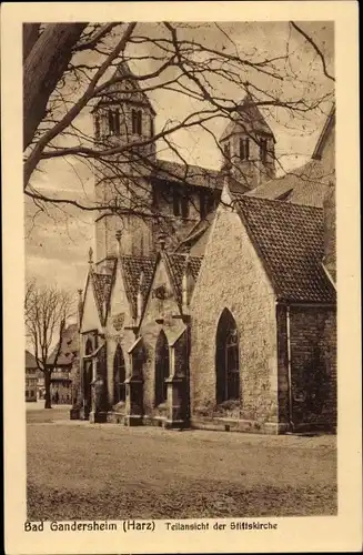 Ak Bad Gandersheim am Harz, Teilansicht der Stiftskirche