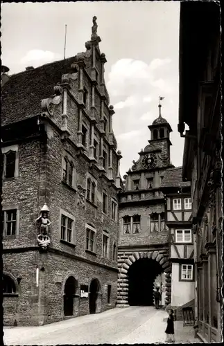Ak Marktbreit am Main Unterfranken, Rathaus, Maintor