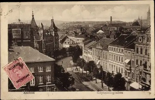 Ak Aachen, Kapuzinergraben, Stadtpanorama