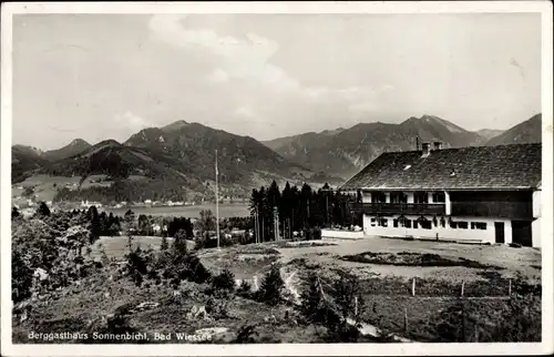 Ak Bad Wiessee in Oberbayern, Berggasthaus Sonnenbichl, Blick auf Tegernsee