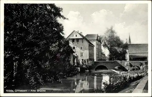 Ak Nidda in Hessen, Alte Brücke