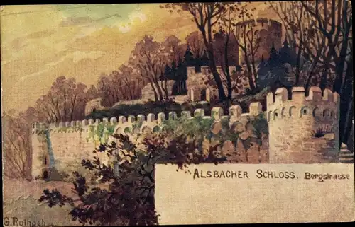 Künstler Ak Rothgeb, G., Alsbach Hähnlein an der Bergstraße, Schloss