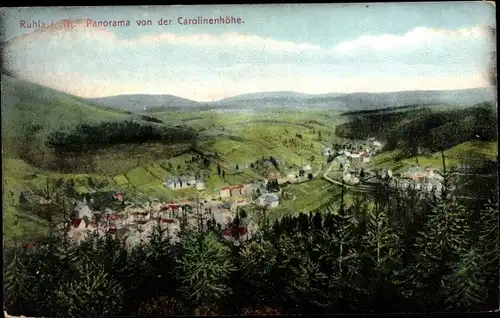 Ak Ruhla in Thüringen, Panorama von der Carolinenhöhe