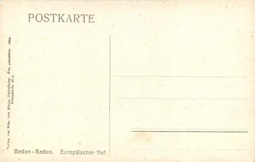 Ak Baden Baden am Schwarzwald, Europäischer Hof