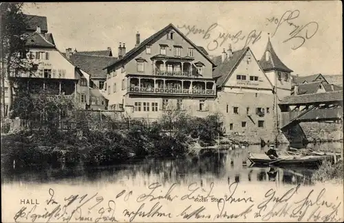 Ak Schwäbisch Hall in Württemberg, Roter Steg