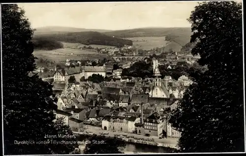 Ak Hann Münden in Niedersachsen, Totalansicht, Tillyschanze