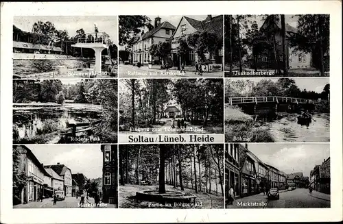 Ak Soltau Lüneburger Heide Niedersachsen, Marktstraße, Rathaus, Ratskeller, Böhme